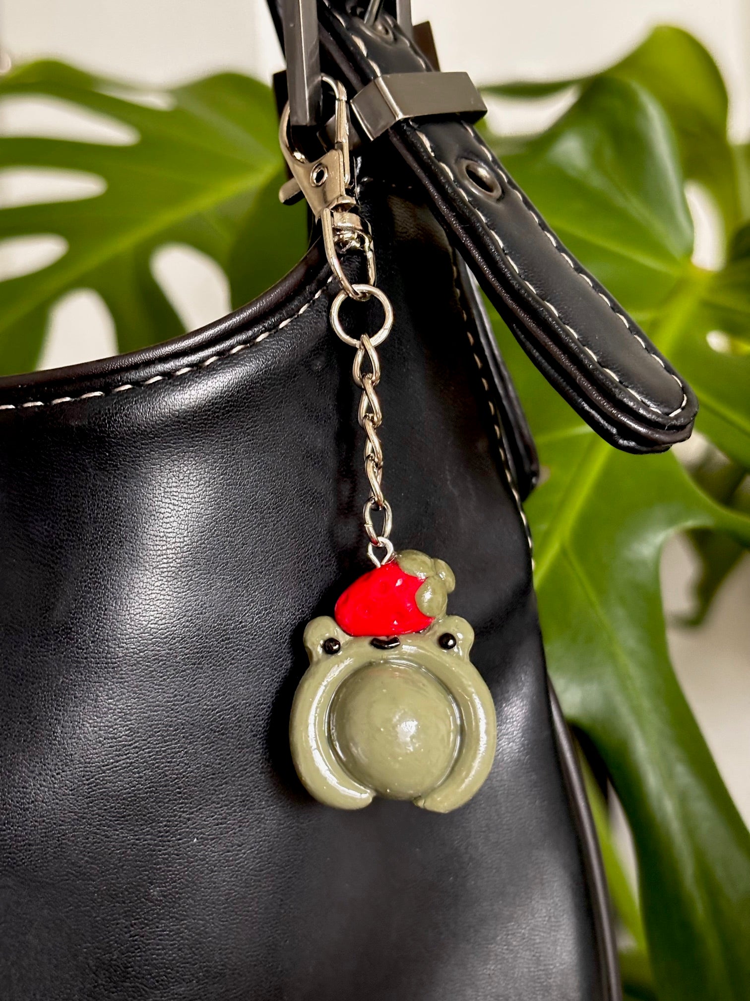 Strawberry Frog Bag Charm
