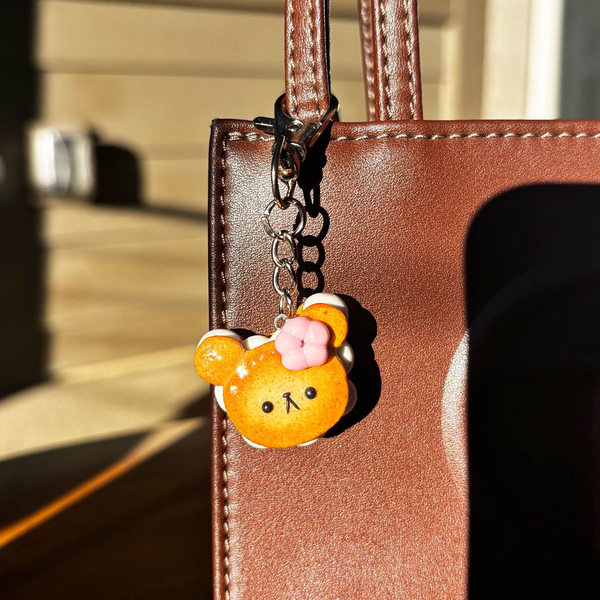 Hibiscus Bear Sandwich Keychain/Bag Charm