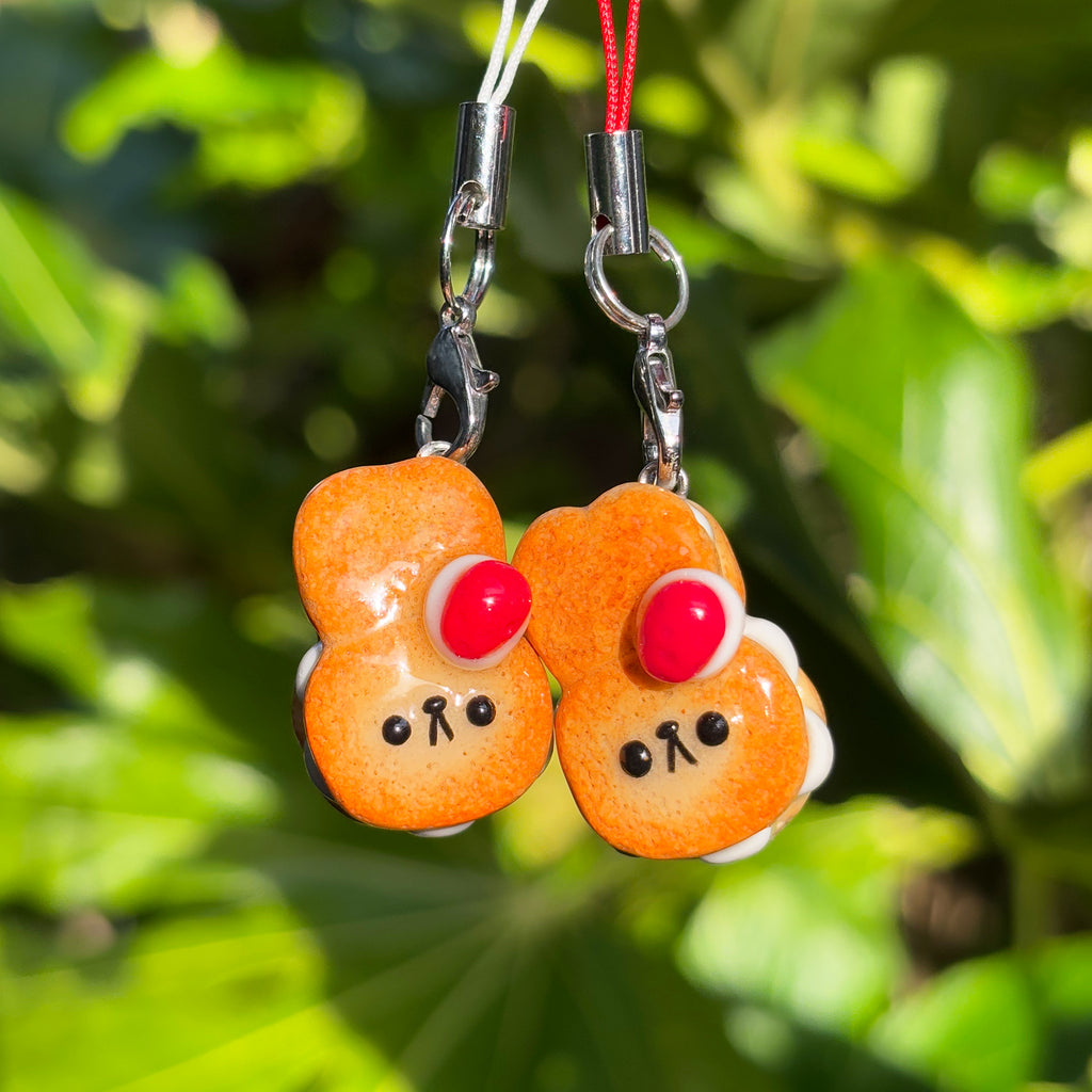 Strawberry Bunny Sandwich Phone Charm