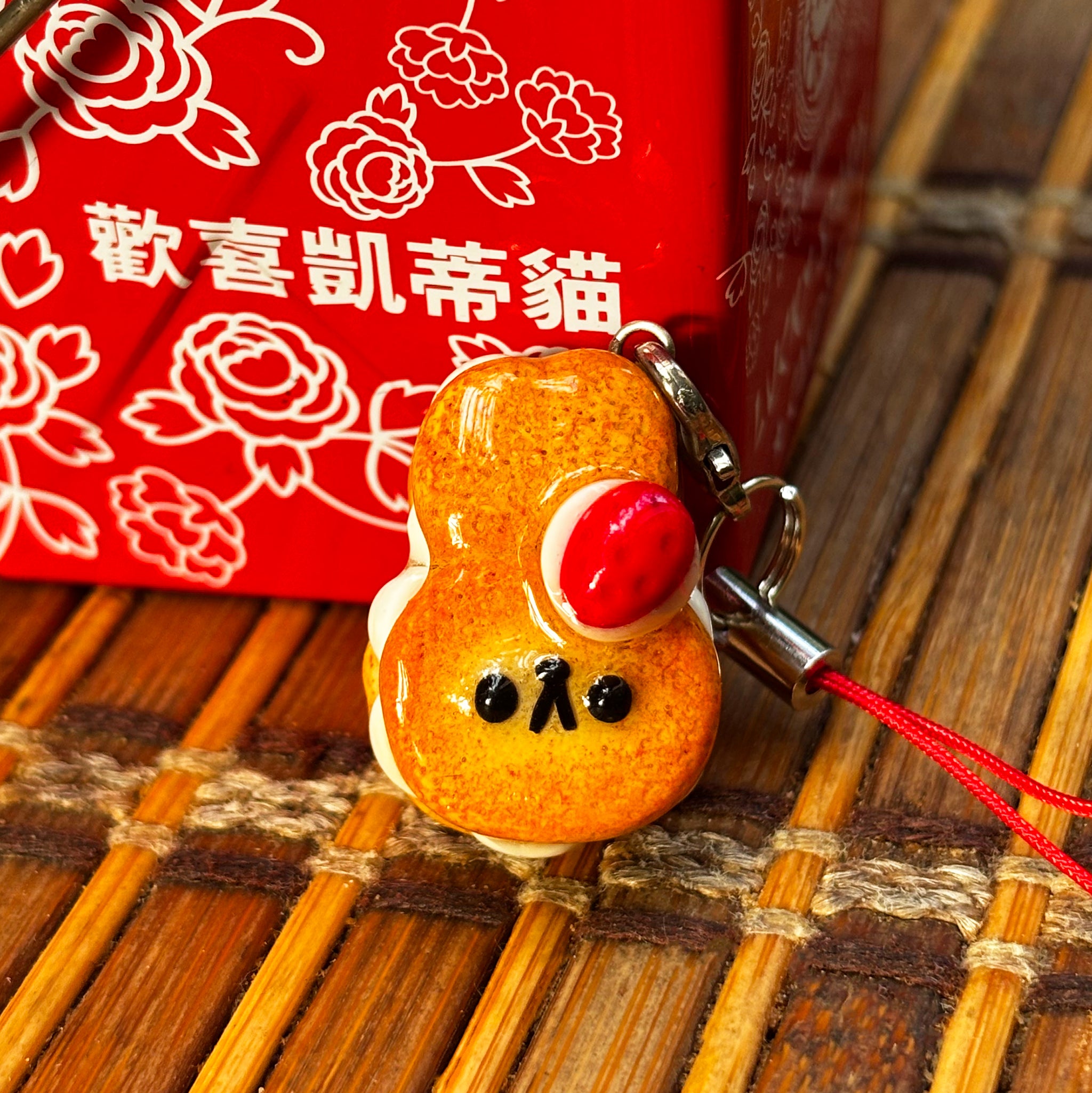 Strawberry Bunny Sandwich Phone Charm