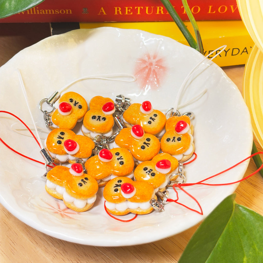 Strawberry Bunny Sandwich Phone Charm