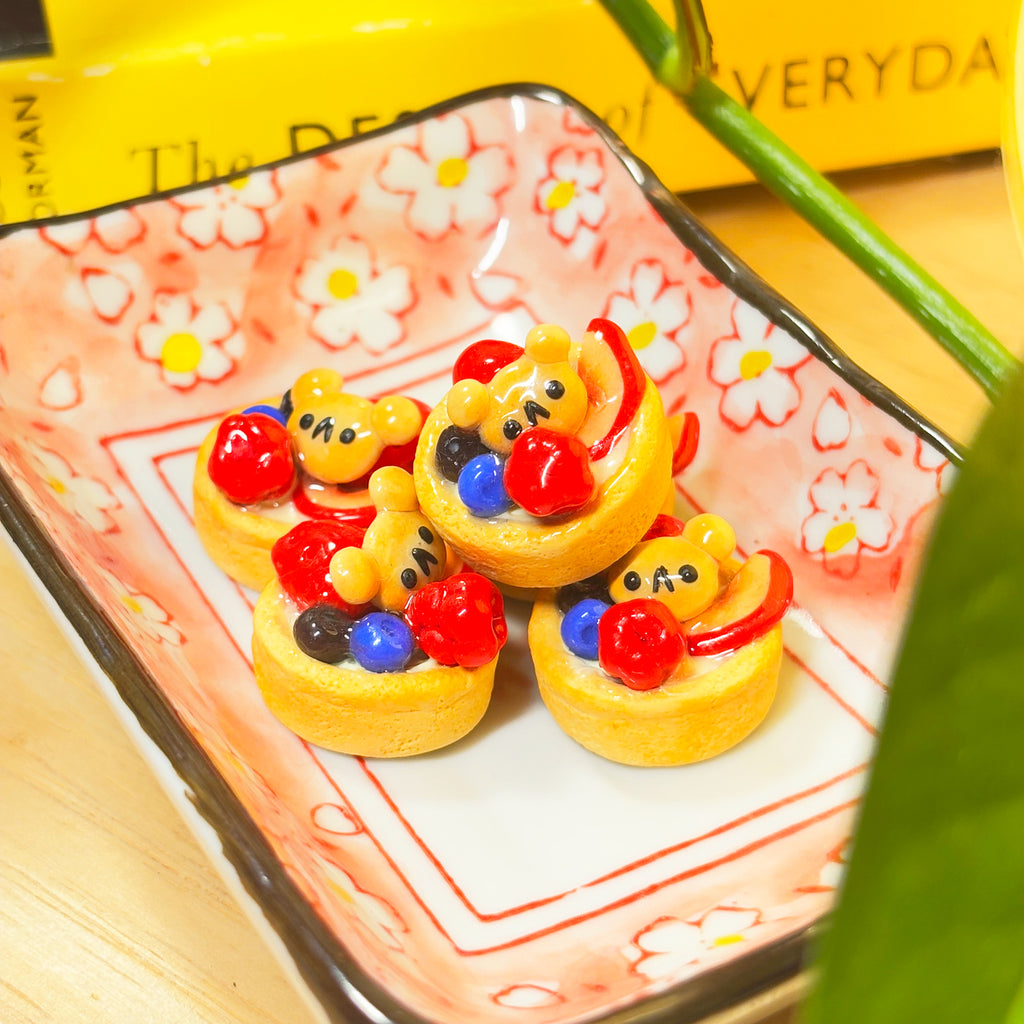 Mini Teddy Fruit Tart Desk Buddy