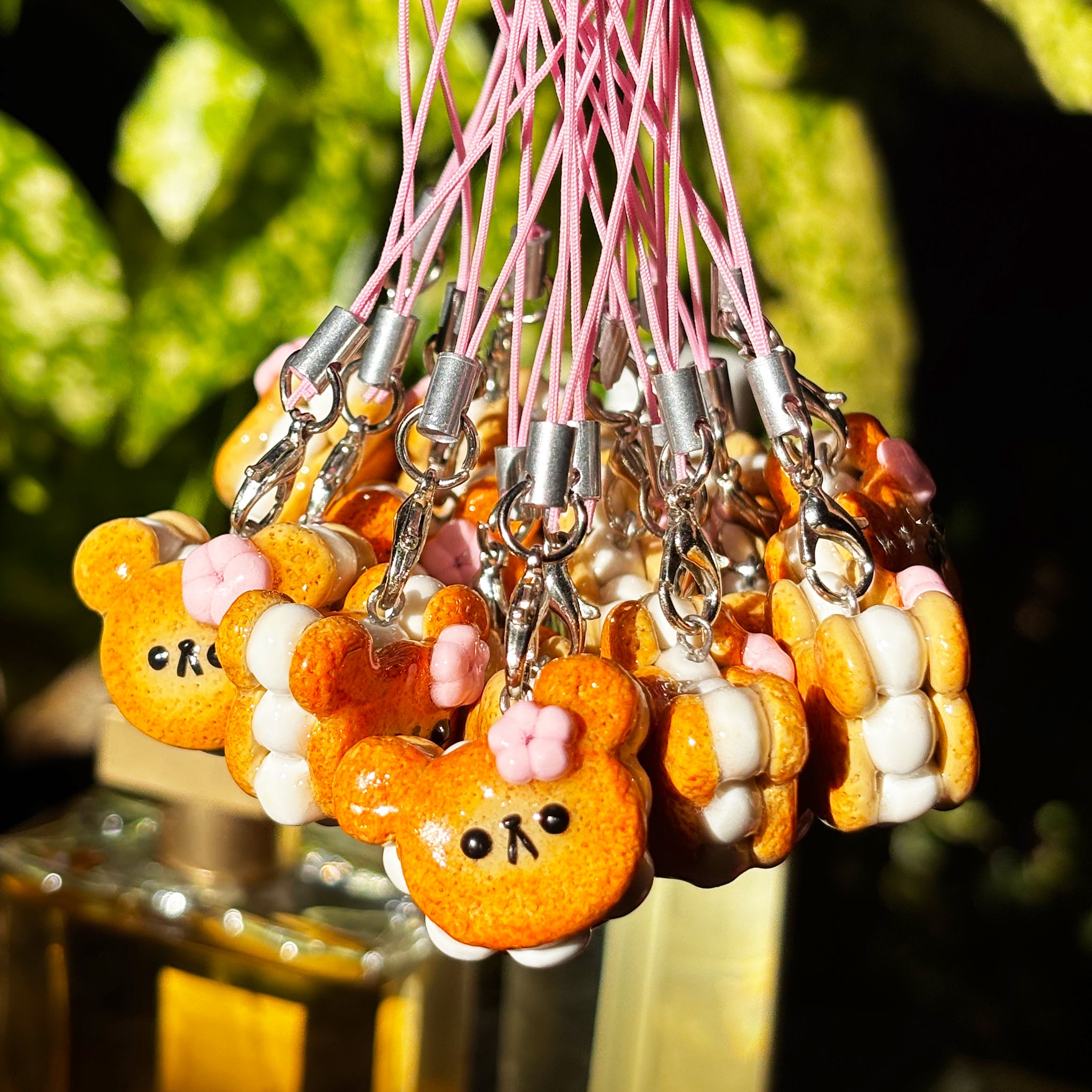 Hibiscus Bear Sandwich Phone Charm