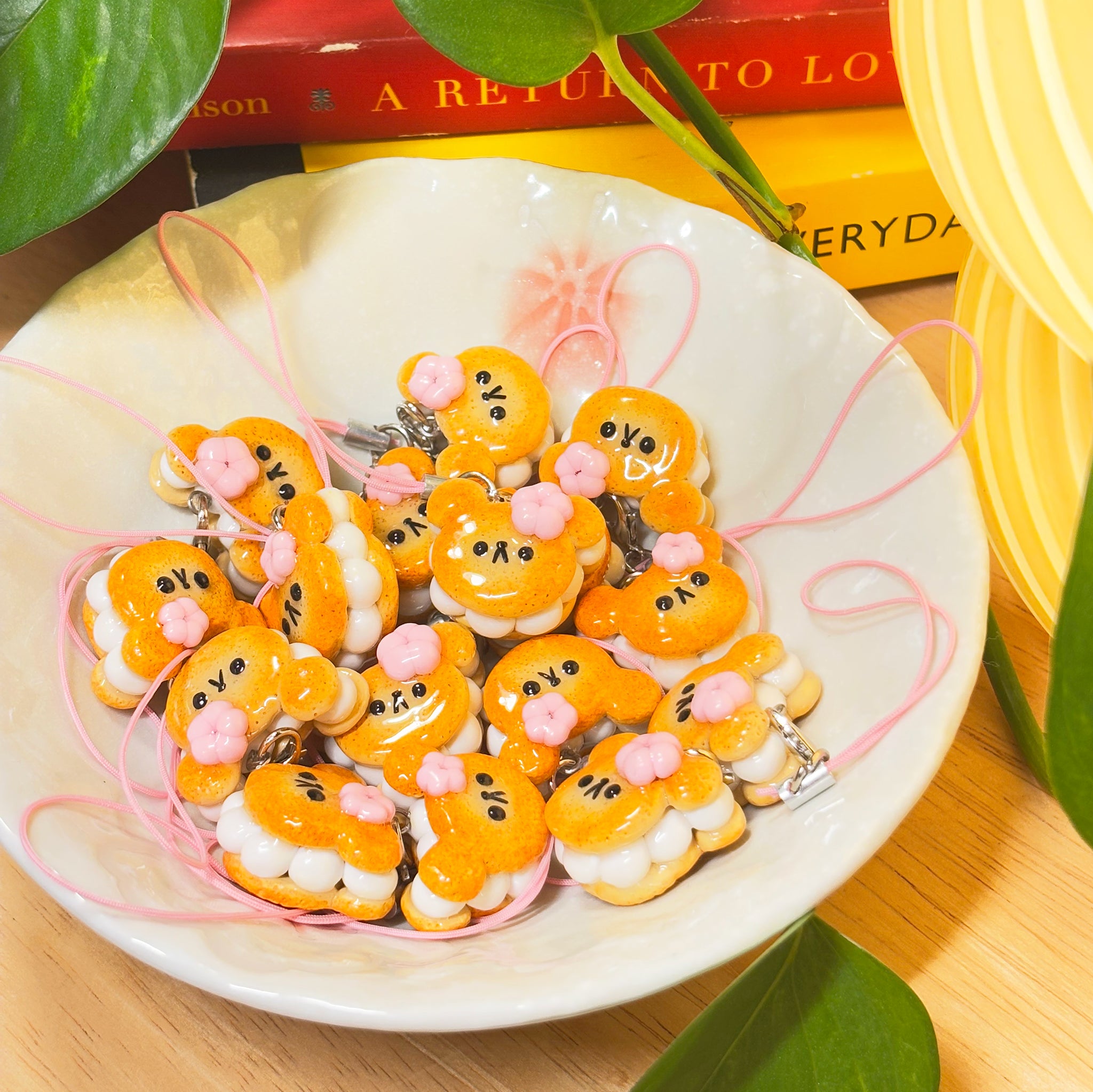 Hibiscus Bear Sandwich Phone Charm