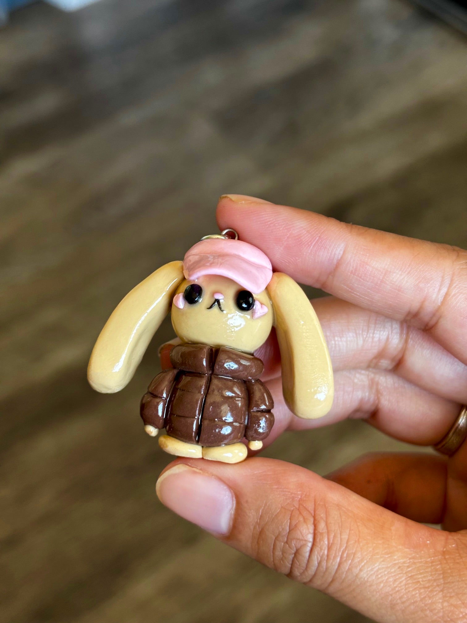 Mocha Bunny Chocolate Puffer Bag Charm