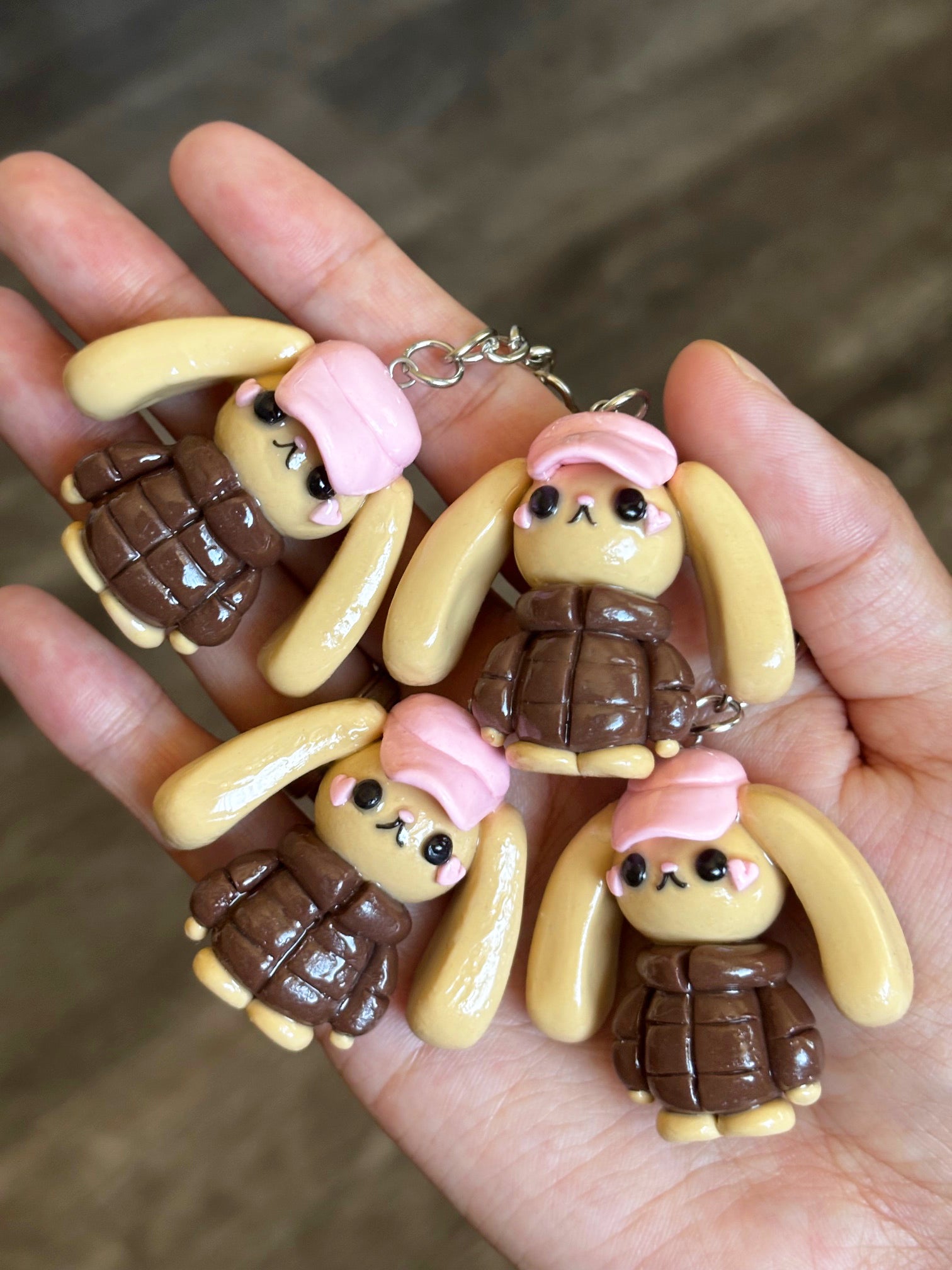 Mocha Bunny Chocolate Puffer Bag Charm