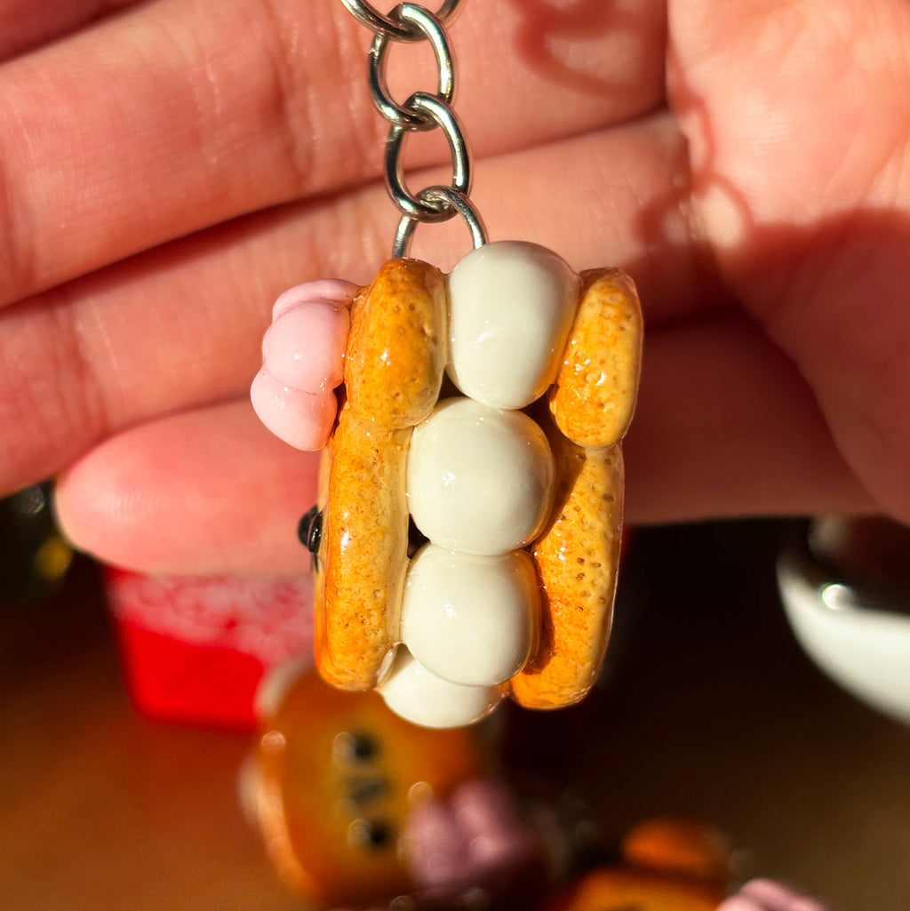 Hibiscus Bear Sandwich Keychain/Bag Charm